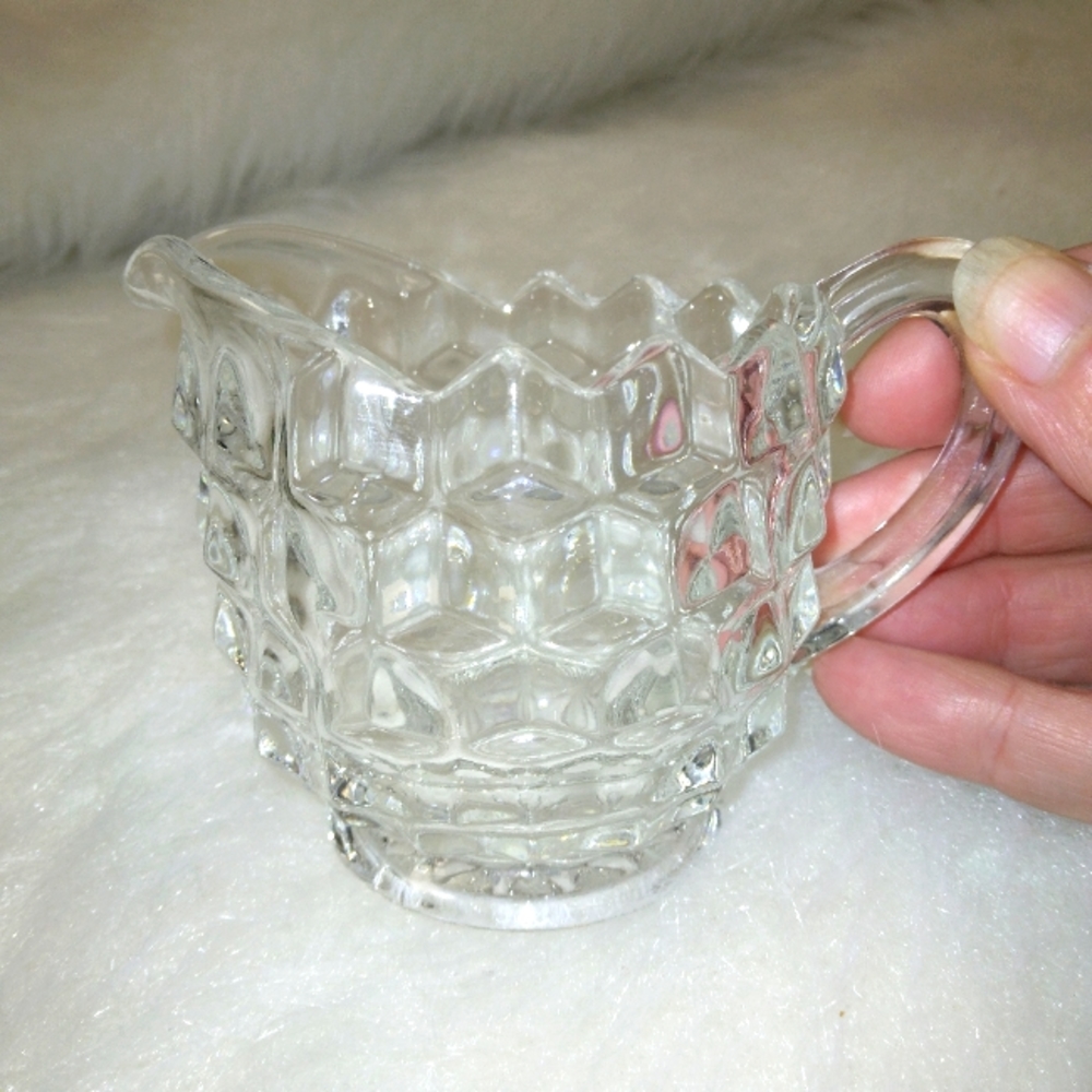 Charming Vintage clear glass coffee creamer